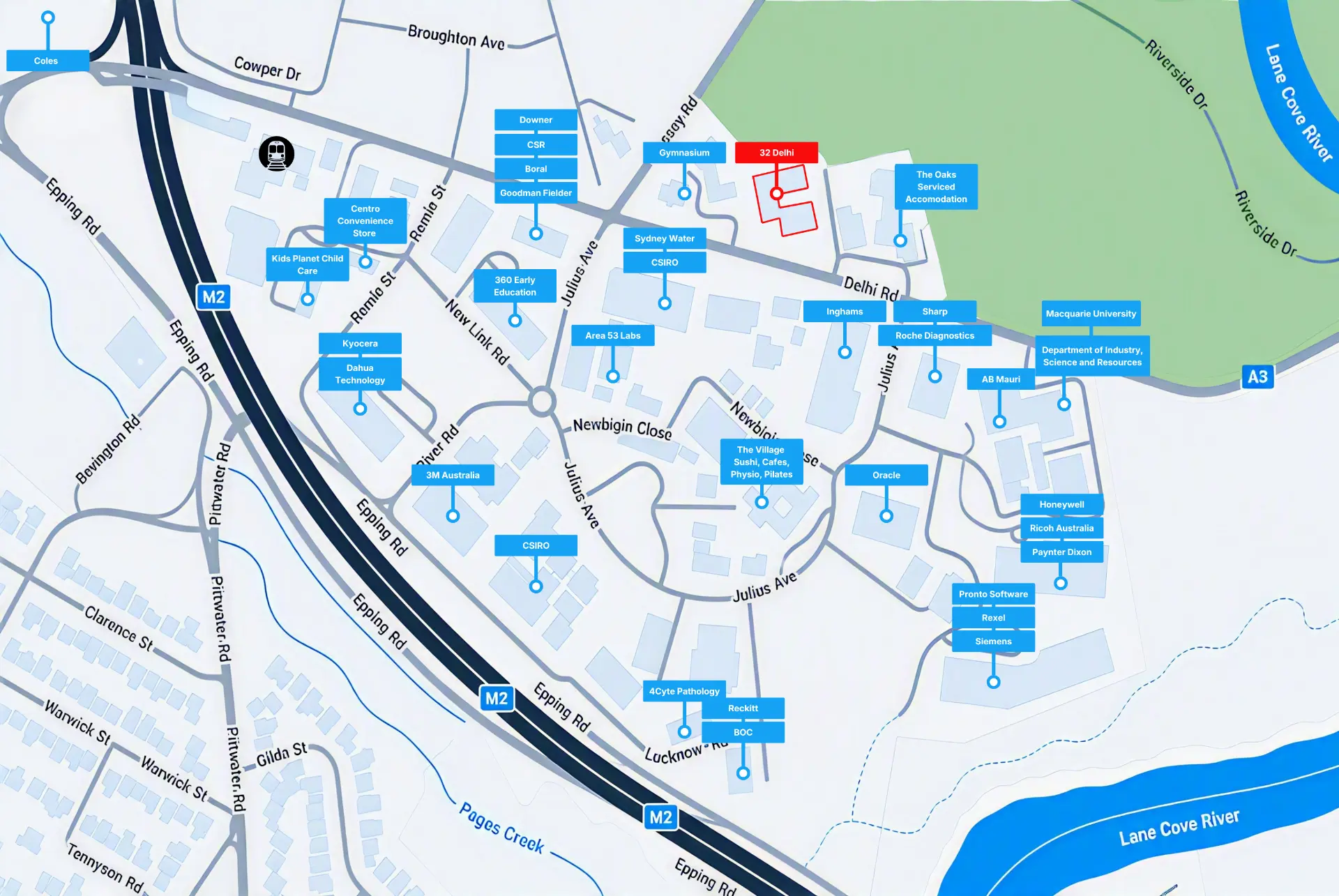32 Delhi Road within the Riverside Corporate Park precinct.